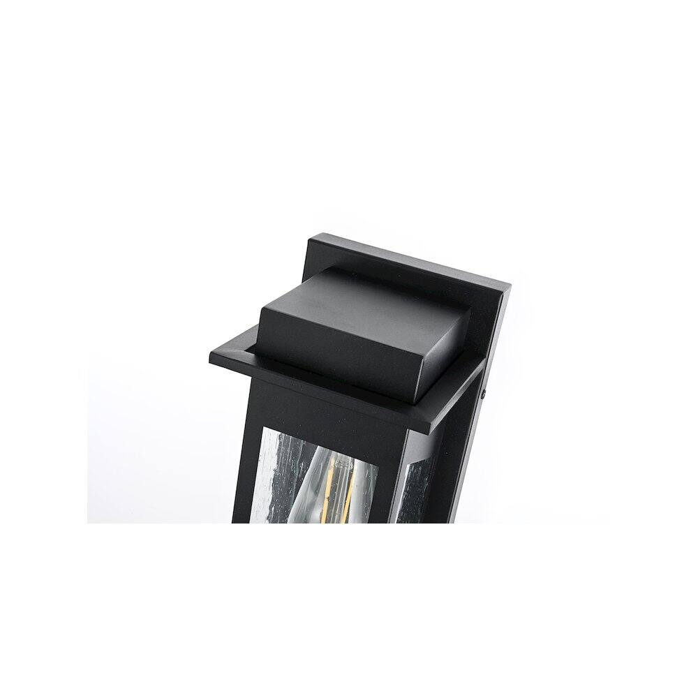 Alt View 3. Elegant Lighting - Dunton 7 inch Outdoor Pendant in Black - Black.