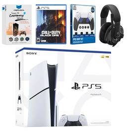 PlayStation 5 Slim Disc Bundle with Call of Duty Black Ops 7, EPOS Headset, FPS Grip Kit and MightySkins Code - PlayStation 5