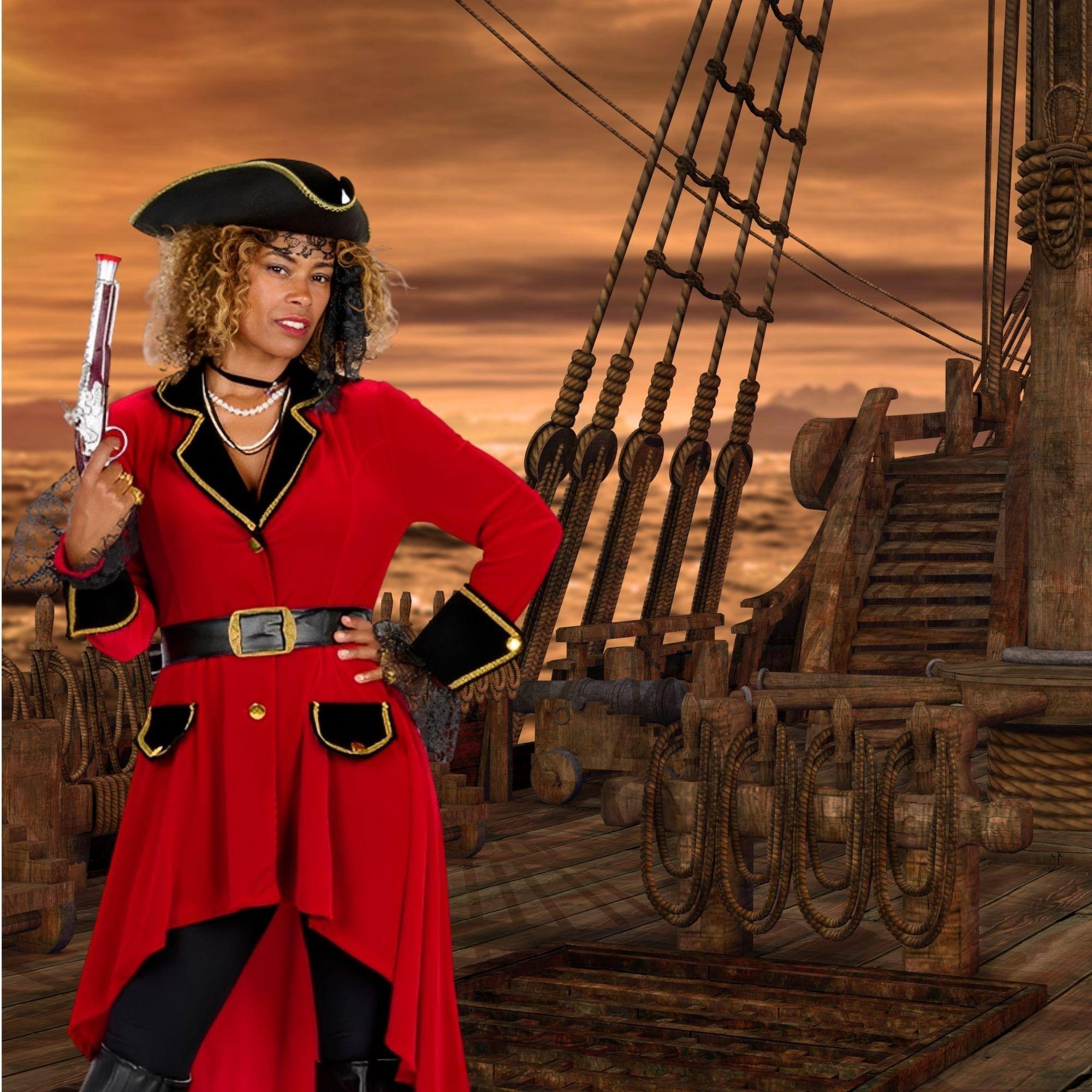 Alt View 3. Orion Costumes - Women Pirate Adult Costume Small - Red.