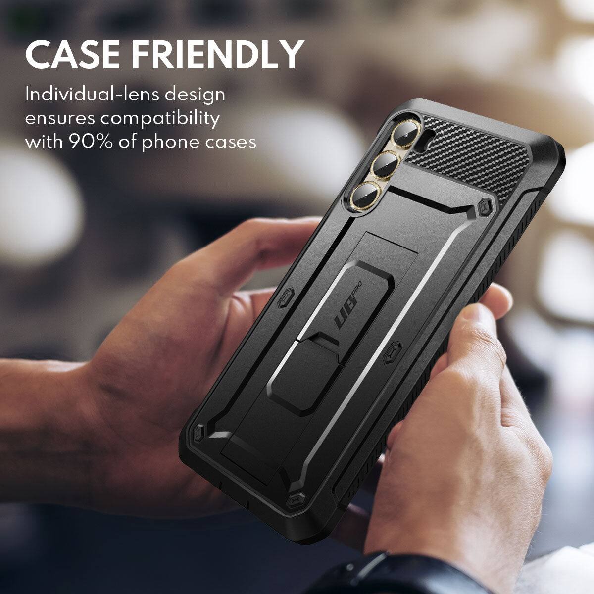 CASE FRIENDLY

Individual-lens design ensures compatibility with 90% of phone cases