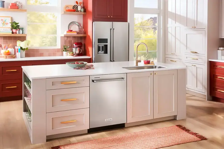 Alt View 28. KitchenAid - 24" Top Control Built-In Stainless Steel Tub Dishwasher with 3rd Rack, FreeFlex and LED Interior Lighting, 44 dBA - Stainless Steel.