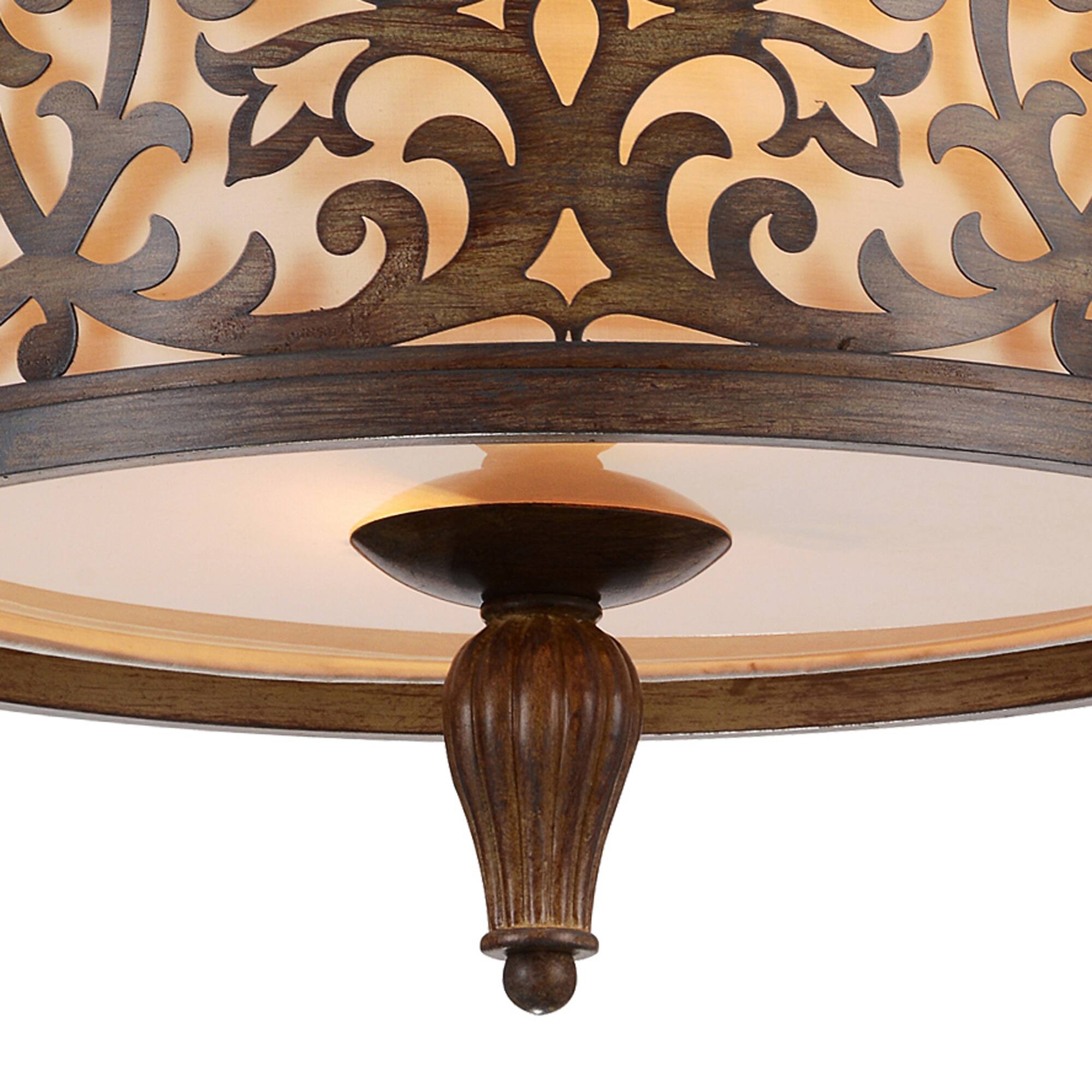 Left. CWI Lighting - Nicole 3 Light Drum Shade Flush Mount With Brushed Chocolate Finish - Brushed Chocolate.