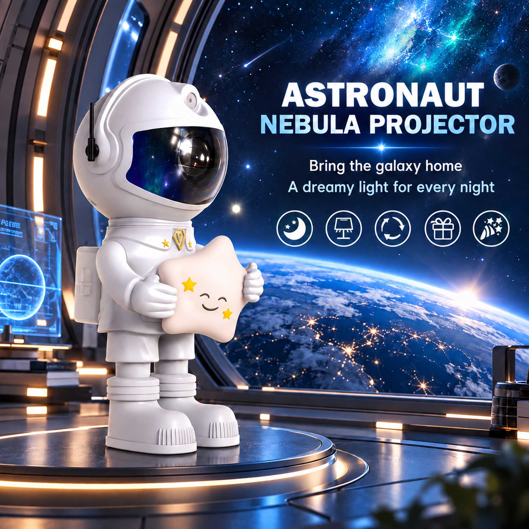 ASTRONAUT NEBULA PROJECTOR  
Bring the galaxy home  
A dreamy light for every night