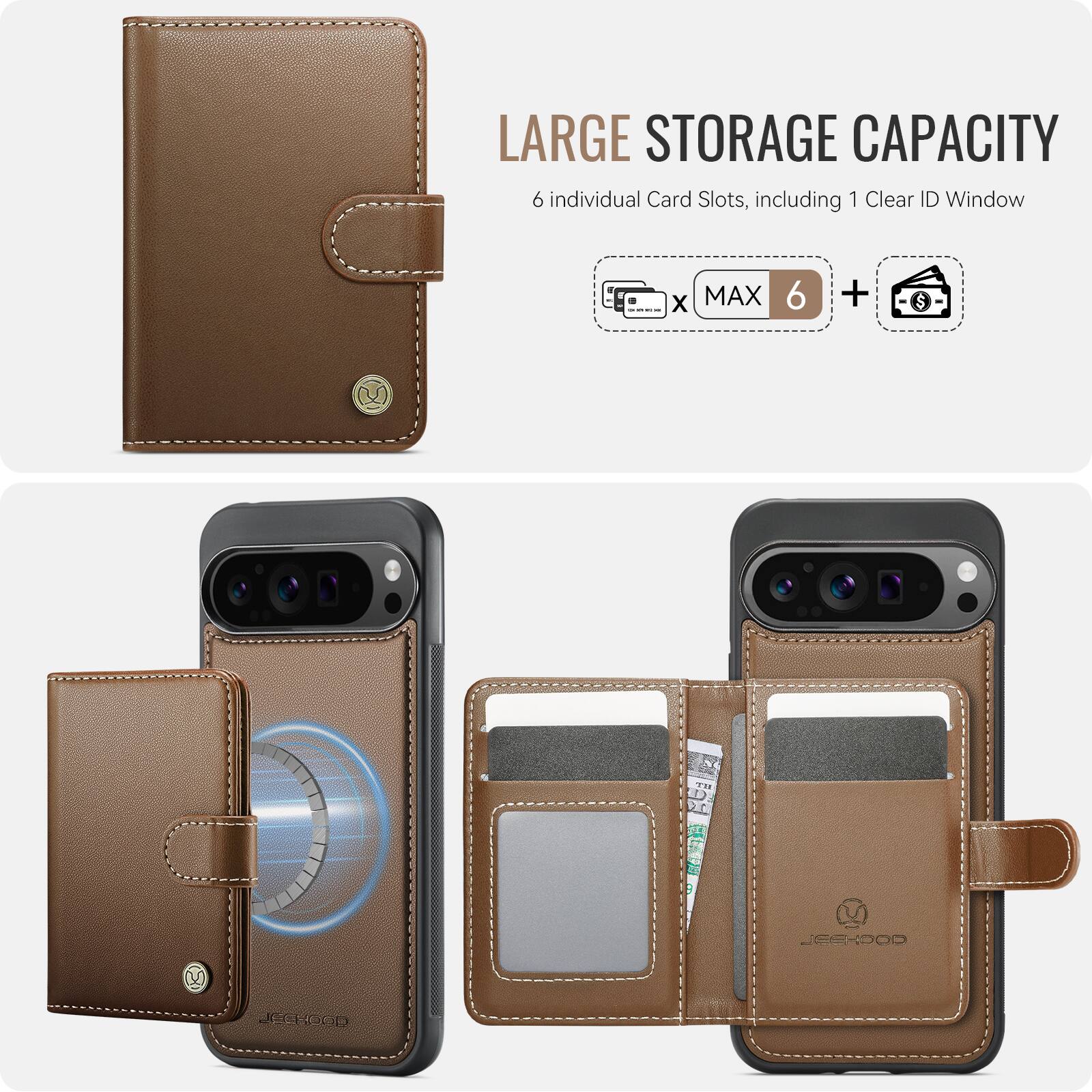 LARGE STORAGE CAPACITY  
6 individual Card Slots, including 1 Clear ID Window  
x MAX 6 +