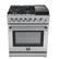 Alt View 2. Forno Appliances - Lazio Alta Qualita 4.62 Cu. Ft. Freestanding Dual Fuel Range with Convection Oven - Stainless Steel.