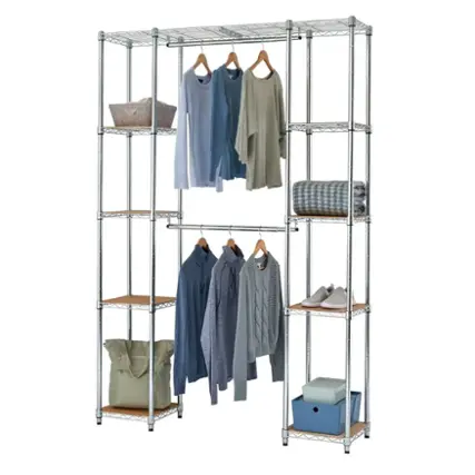 Front. TRINITY - EcoStorage Expandable Closet Organizer Chrome - Chrome.