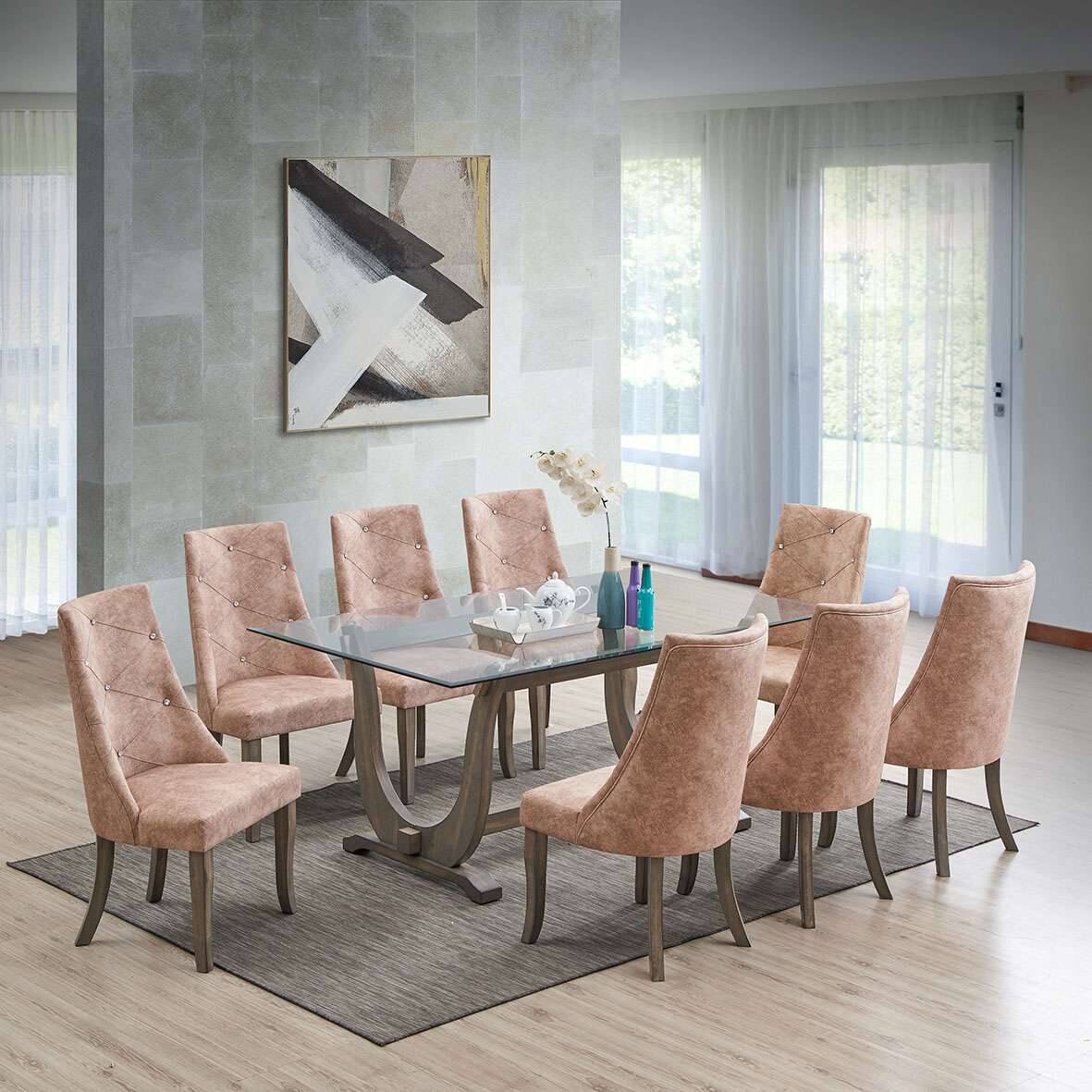Angle. Kings Brand Furniture - Kings Brand Furniture Set Of 2 Faux Leather Tufted Parson Dining Chairs - Light Brown / Brown.
