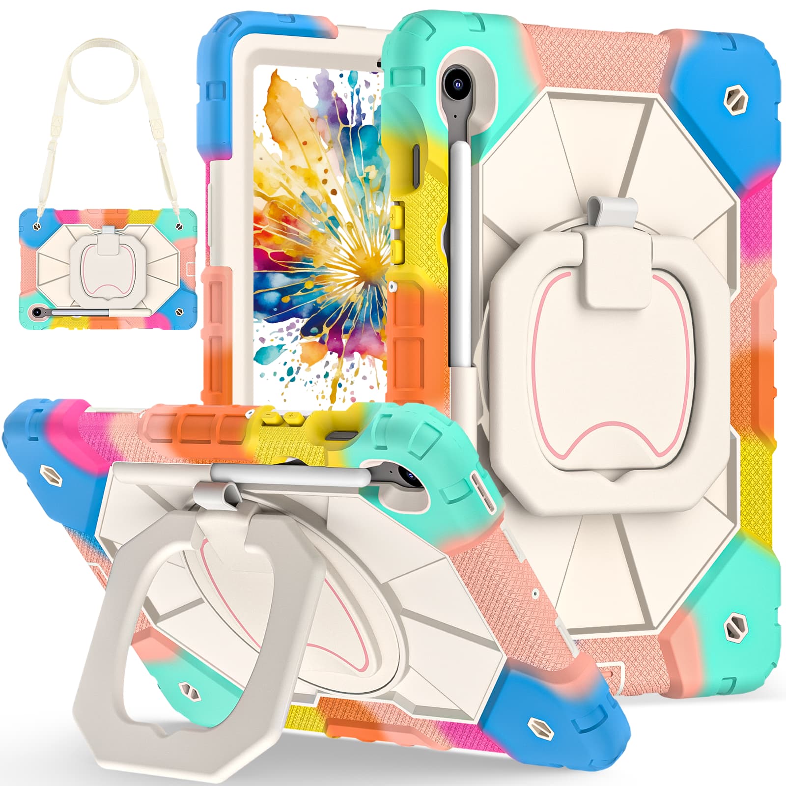 Photos - Tablet Case Samsung Dteck - Case for  Galaxy Tab S10 FE/S10 Lite/S9 FE/S9,3-Layer Rugged Kickstand Handle Grip Cover with Shoulder Strap 