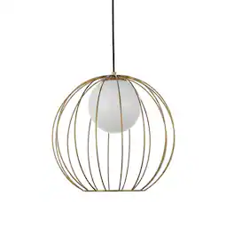 Living District - Wetzel 1 light brass pendant - Brass And White
