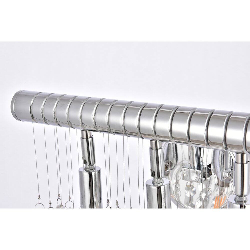 Left. Elegant Lighting - Chorus Line 3 Light Chrome Wall Sconce Clear Royal Cut Crystal - Chrome.