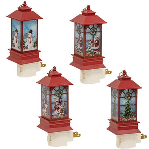BreeBe - Vintage Christmas Scene Plug-In Nightlight 4 Asstd - Multicolor