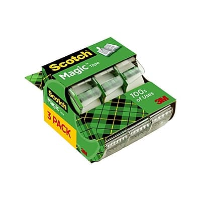 "Scotch - Magic Invisible Tape With Dispenser, 0.75"" x 8.33 yds., 1"" Core, 3 Rolls/Pack - Clear" price history on PriceWatchPro