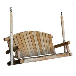 Contoured Comfort - Cedar Log 5ft Porch Swing - Brown