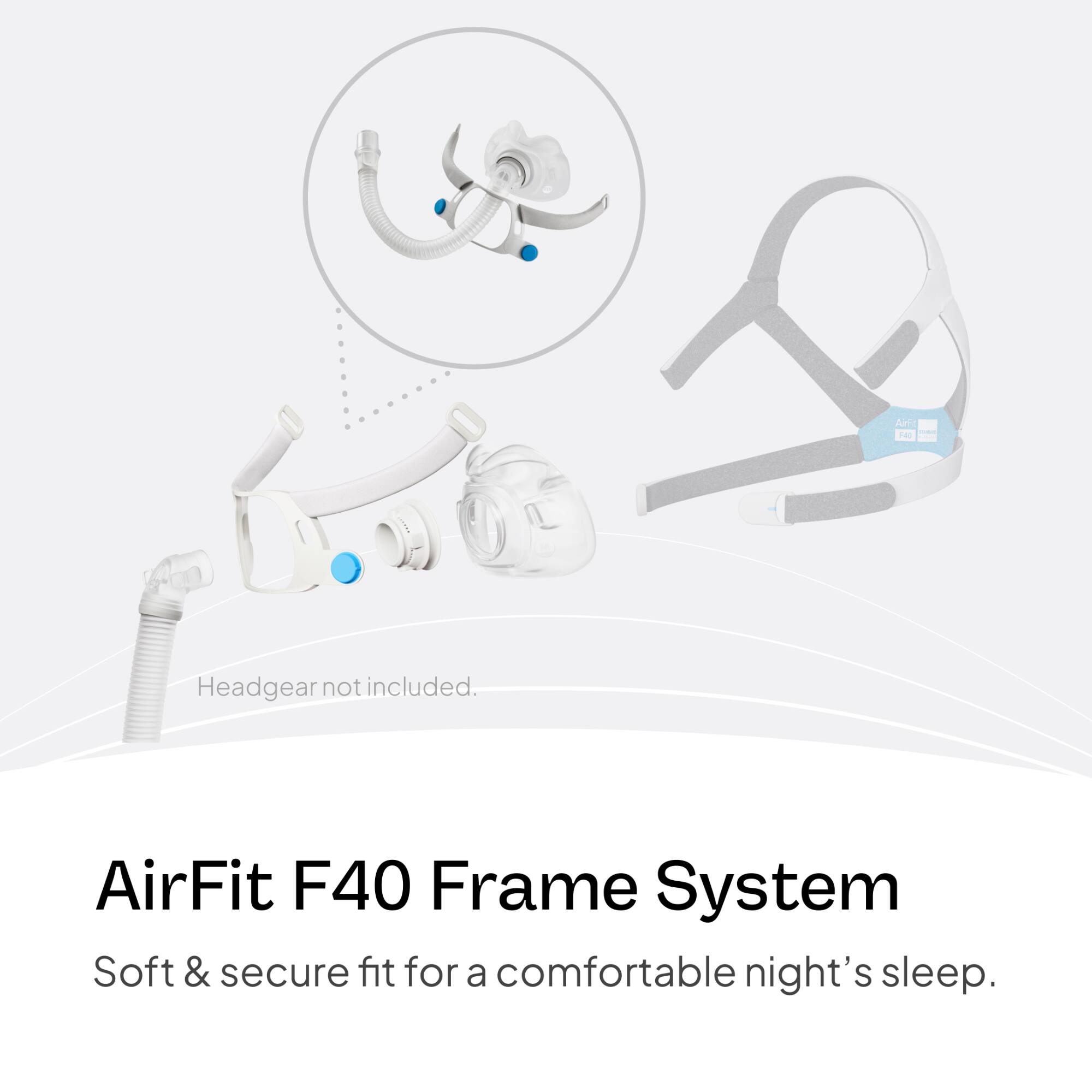 Resmed AirFit F40 Frame System Replacement Without Headgear, Small Wide ...