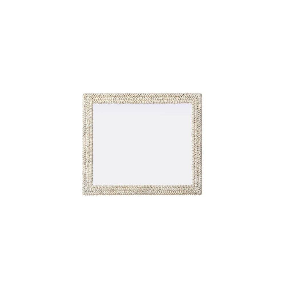 Alt View 4. Elegant Decor - Rectangle Cornhusk Mirror 36x42 in Linen White - Linen White.
