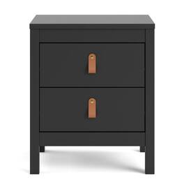 Tvilum - Madrid 2 Drawer Nightstand Matte - Black