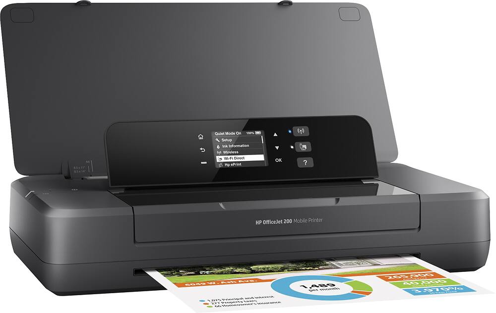 Angle. HP - OfficeJet 200 Mobile Inkjet Printer - Black.