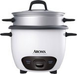 Angle Zoom. AROMA - 6-Cup Rice Cooker - White.