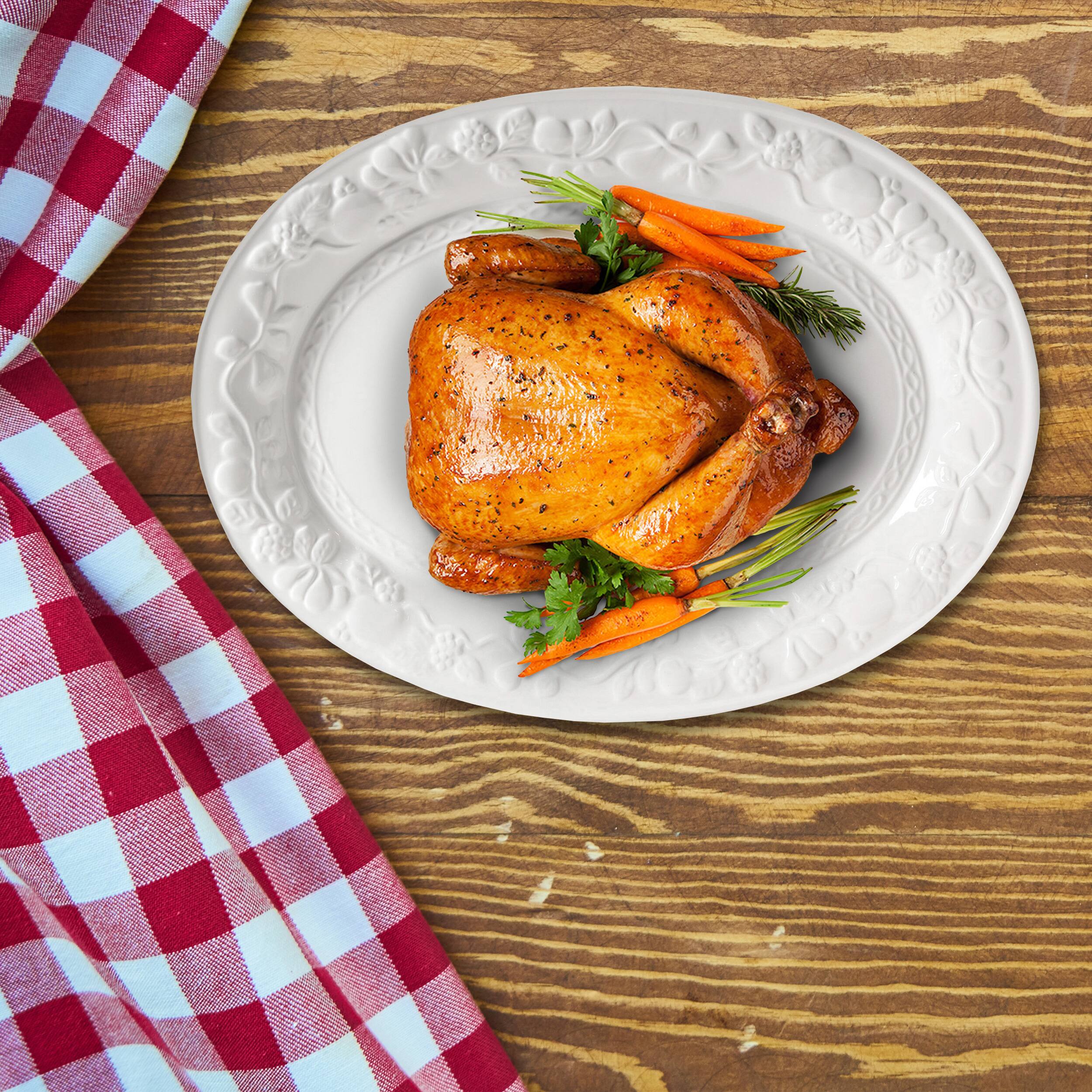 Alt View 1. Gibson - Gibson Home Fruitful 18.75 Inch Oval Platter - White.