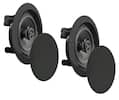 Front. Sterilite - 2) NEW Pyle PDIC81RDBK 250W 8 Inch Flush In-Wall In-Ceiling Black Speakers Pair - Black.