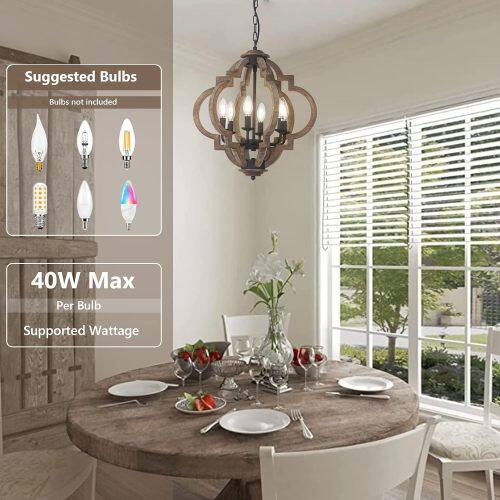 Suggested Bulbs  
Bulbs not included  

40W Max  
Per Bulb  
Supported Wattage