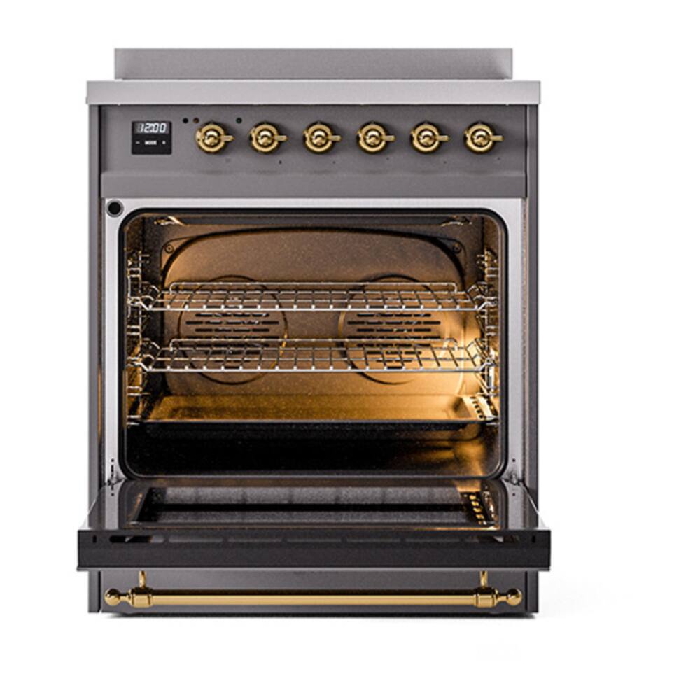 Alt View 4. ILVE - ILVE Nostalgie II 30 inch Induction Range with 4 Induction Elements (Graphite Matte) - Graphite Matte.
