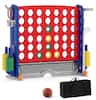 Front. Costway - Costway Giant 4-IN-A-ROW Game Set with Ring-toss, Basketball Hoop, Cup Holders, Storage bag - Navy & Red.