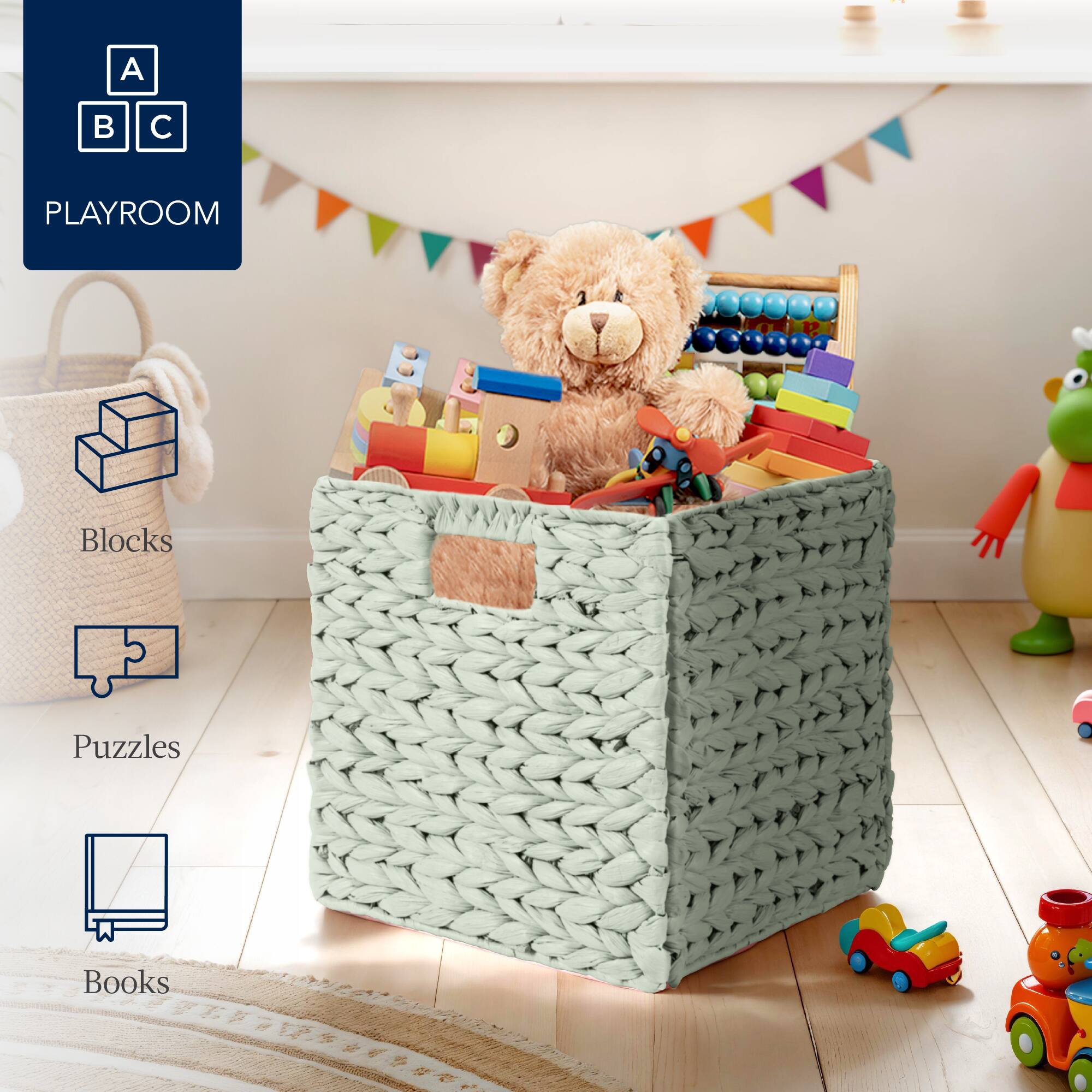 A B C PLAYROOM  
Blocks  
Puzzles  
Books