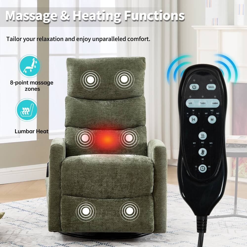 Massage & Heating Functions  
Tailor your relaxation and enjoy unparalleled comfort.  
8-point massage zones  
BACK  
LEG  
THIGH  
LUMBAR  
Lumbar Heat