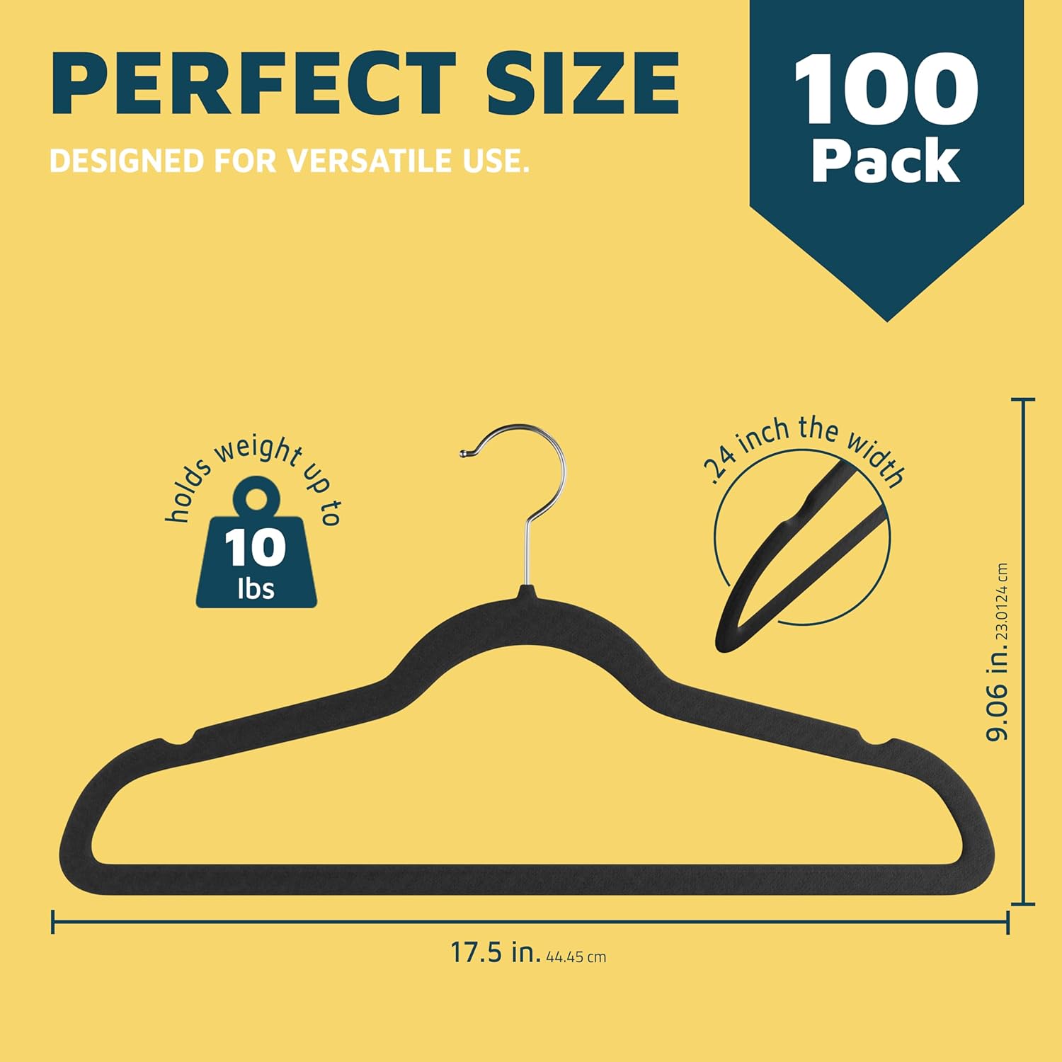 PERFECT SIZE 100 Pack DESIGNED FOR VERSATILE USE. Pack weight holds up to 10 lbs 24 inch the width 9.06 in. 17.5 in. 44.45 cm 23.0124 cm