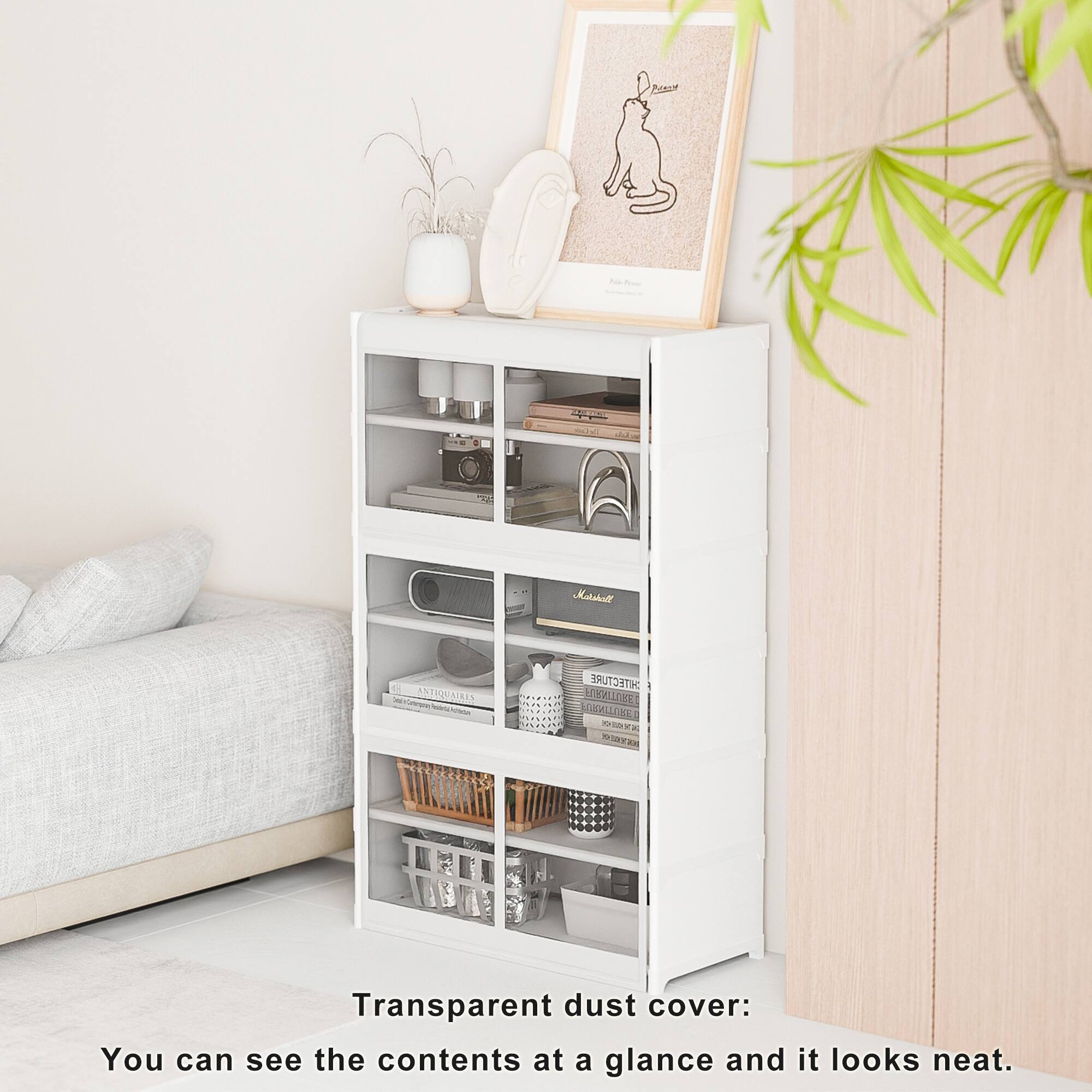 Transparent dust cover: You can see the contents at a glance and it looks neat.