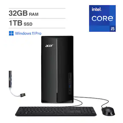 32GB RAM
1TB SSD
Windows 11 Pro
Intel Core i5
Acer