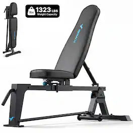 MERACH - Foldabl Weight Dumbbell Bench for HomeGym with 1100 LBS,5 Back & 2 Seat Positions Adjustable - Black
