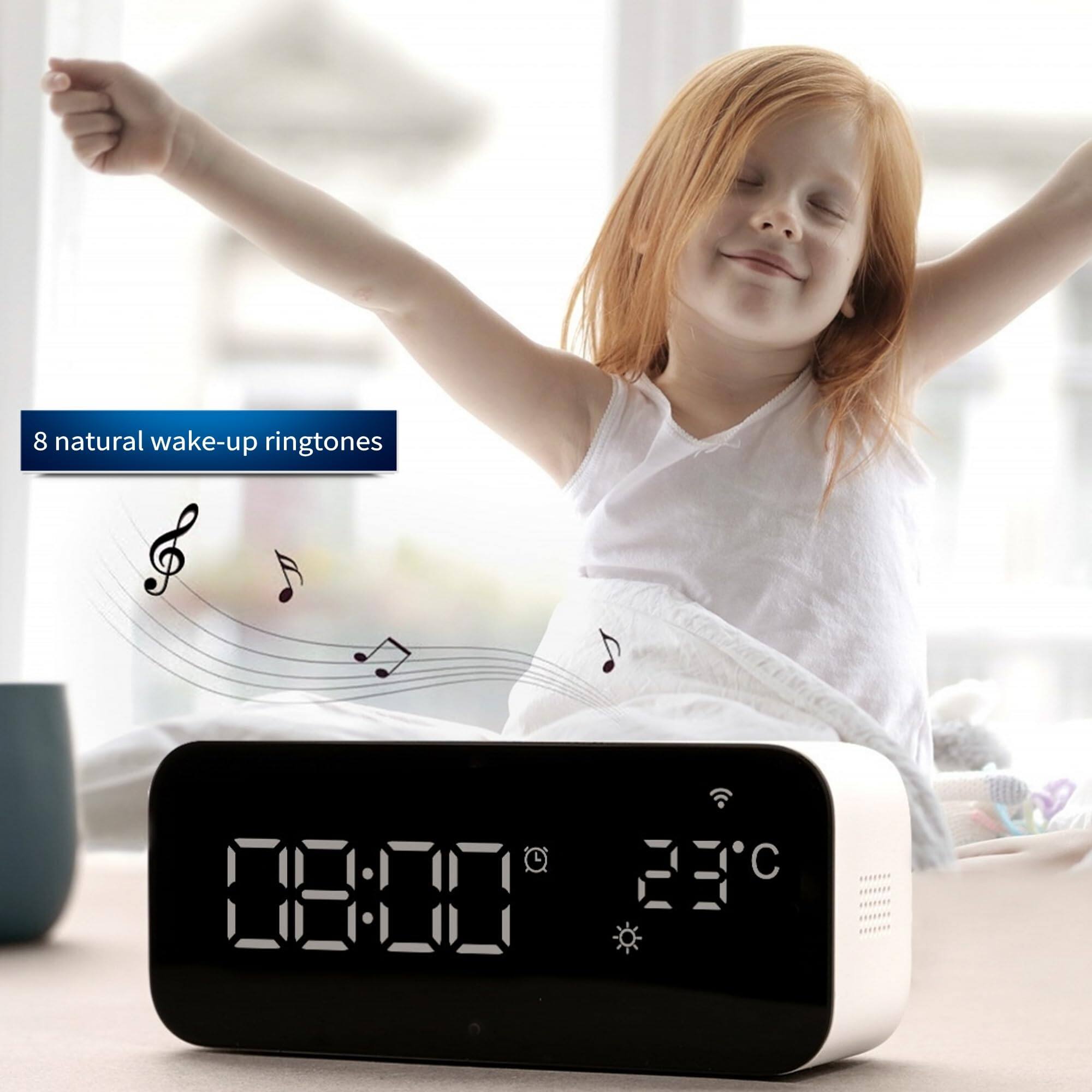 8 natural wake-up ringtones  
08:00  
23°C