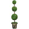 Front. Costway - Costway 4' Artificial Topiary Triple Ball Tree Plant Indoor Outdoor UV Resistant - Green.