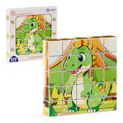 25 Magnetic Puzzle Pieces
6 Different
Dinosaur
ST9
CNTIXO