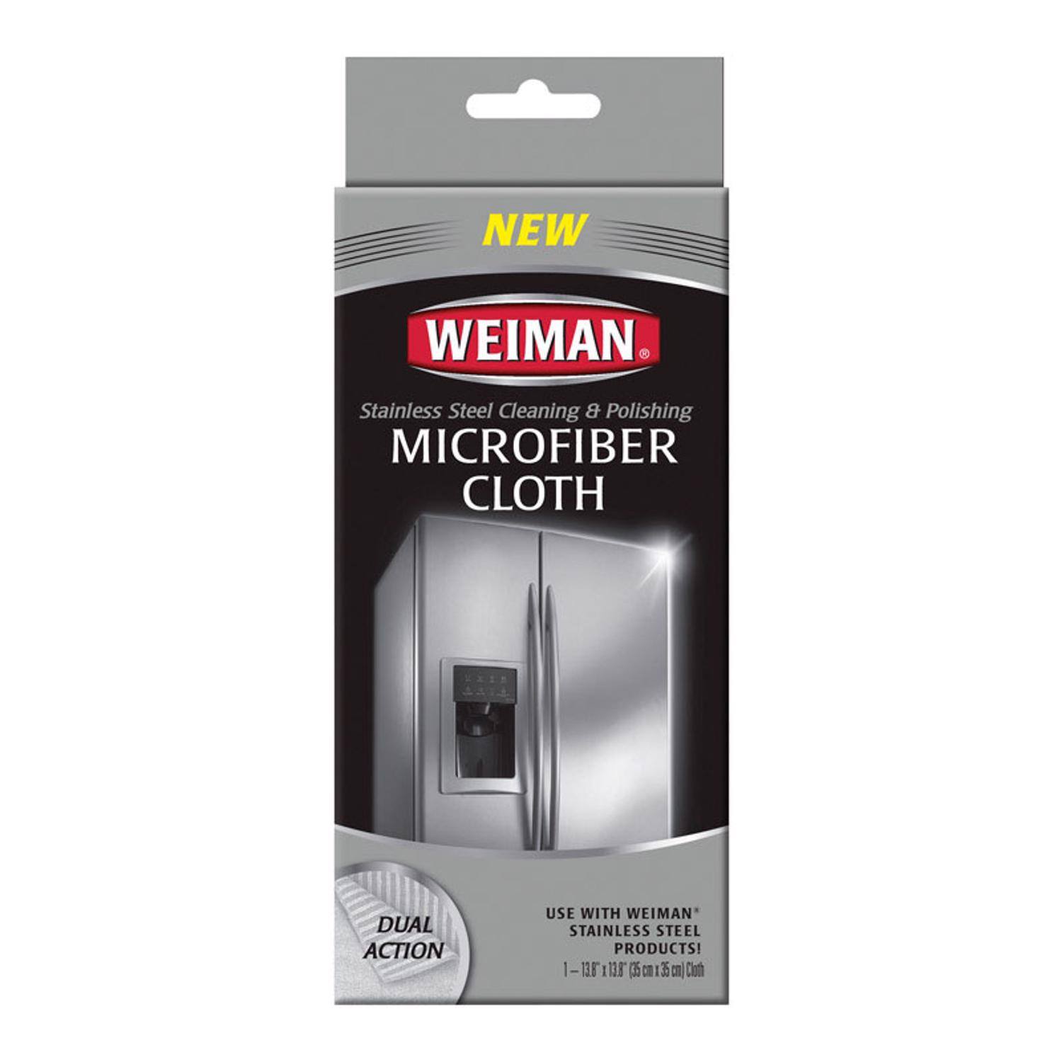 NEW WEIMAN Stainless Steel Cleaning & Polishing MICROFIBER CLOTH DUAL ACTION USE WITH WEIMAN STAINLESS STEEL PRODUCTS! 1- 13" x 13" (33 cm x 33 cm) Cloth
