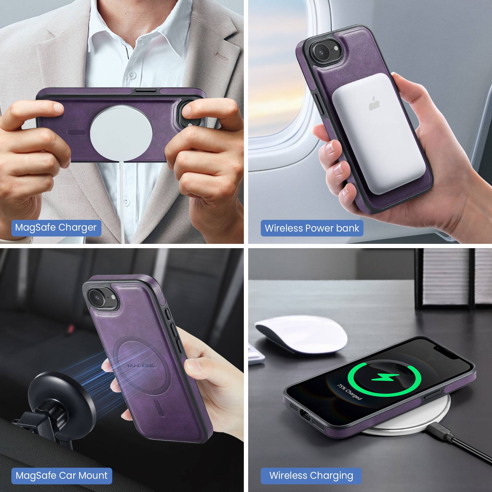 MagSafe Charger  
Wireless Power bank  
MagSafe Car Mount  
Wireless Charging