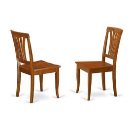 East West Furniture - Avon Chair with Wood Seat - Saddle Brow Finish - Saddle Brown