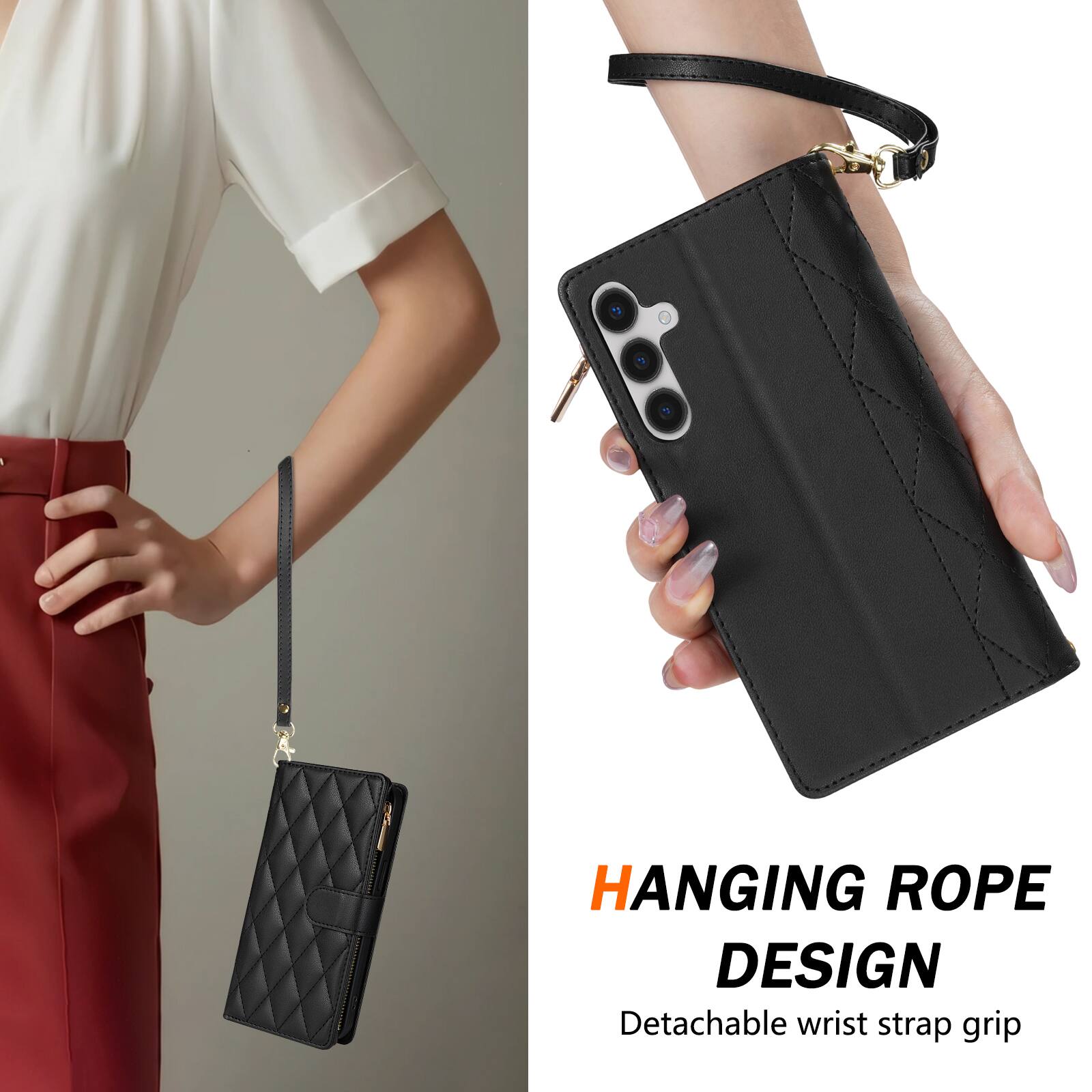 HANGING ROPE DESIGN  
Detachable wrist strap grip