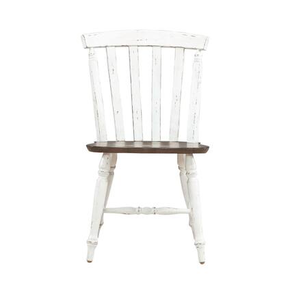 Front. Liberty Furniture Industries - Al Fresco Slat Back Side Chair for Dining Room - Set of 2 -Graphite & Whitestone - Grey.