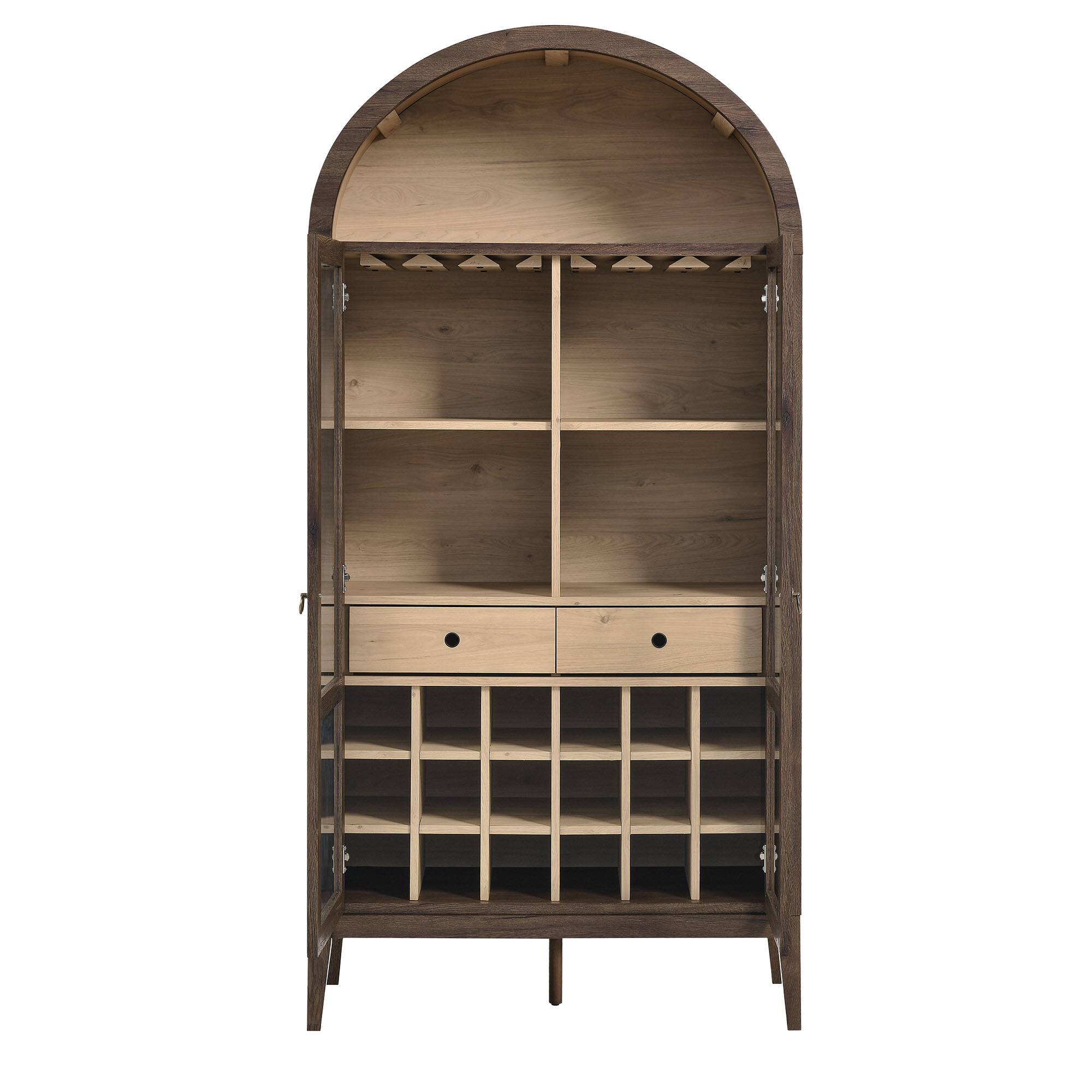Alt View 4. Modway - Nolan Arched Bar Cabinet by Modway - Walnut Light Oak.