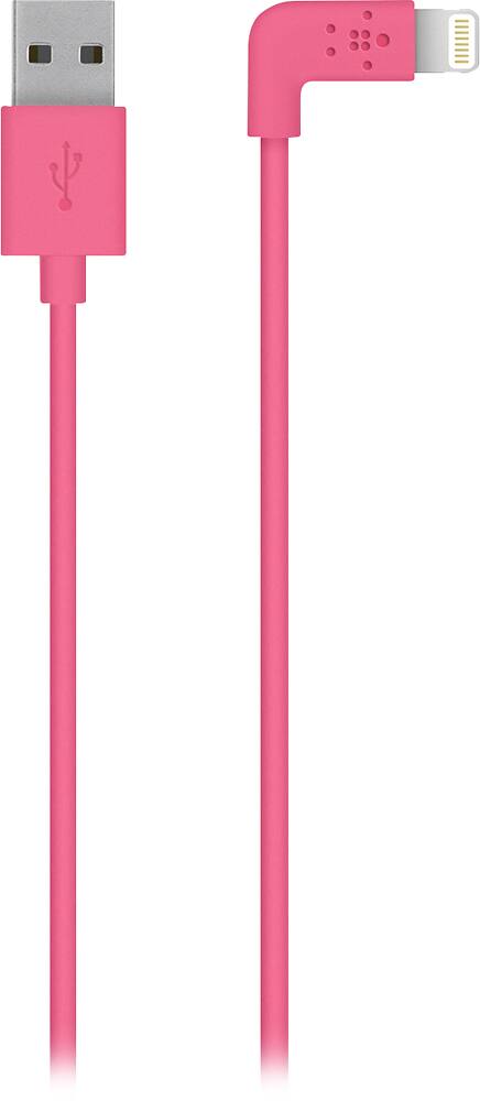 Front. Belkin - 4' USB Type A-to-Lightning Charging Cable - Pink.