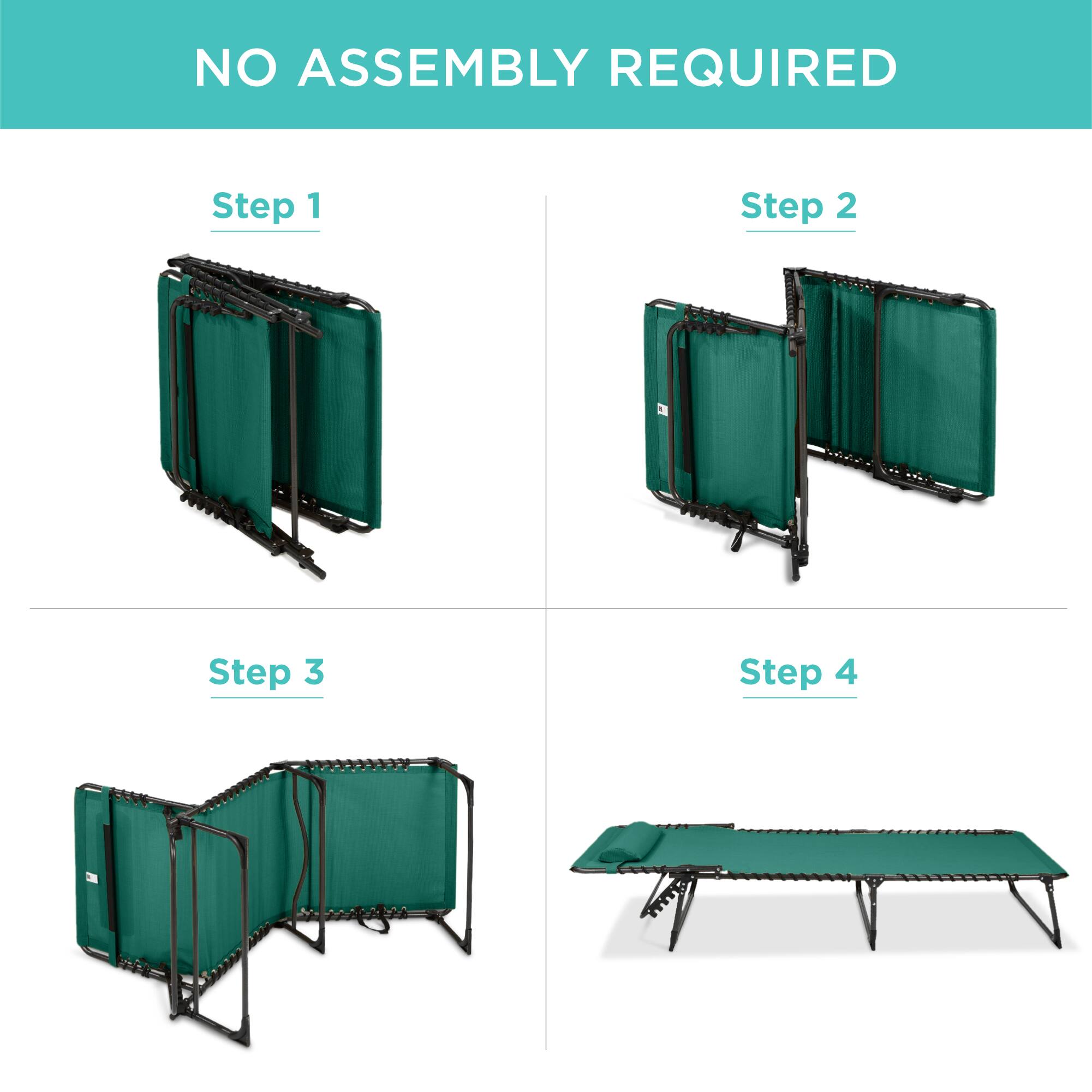 NO ASSEMBLY REQUIRED

Step 1

Step 2

Step 3

Step 4