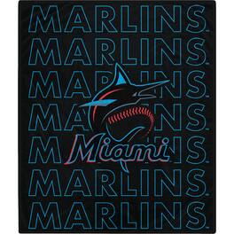 Pegasus - Miami Marlins 60" x 70" Echo Wordmark Lightweight Blanket - Multicolor