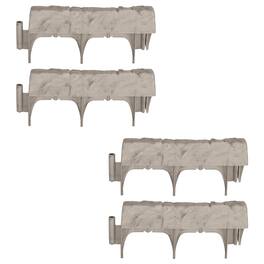Suncast - 10 Piece Landscape Design Border Decorative Rock Stone Edging (4 Pack) - Gray