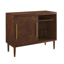 Crosley Furniture - Everett Large Record Player Cabinet With Vinyl Storage - Mahogany