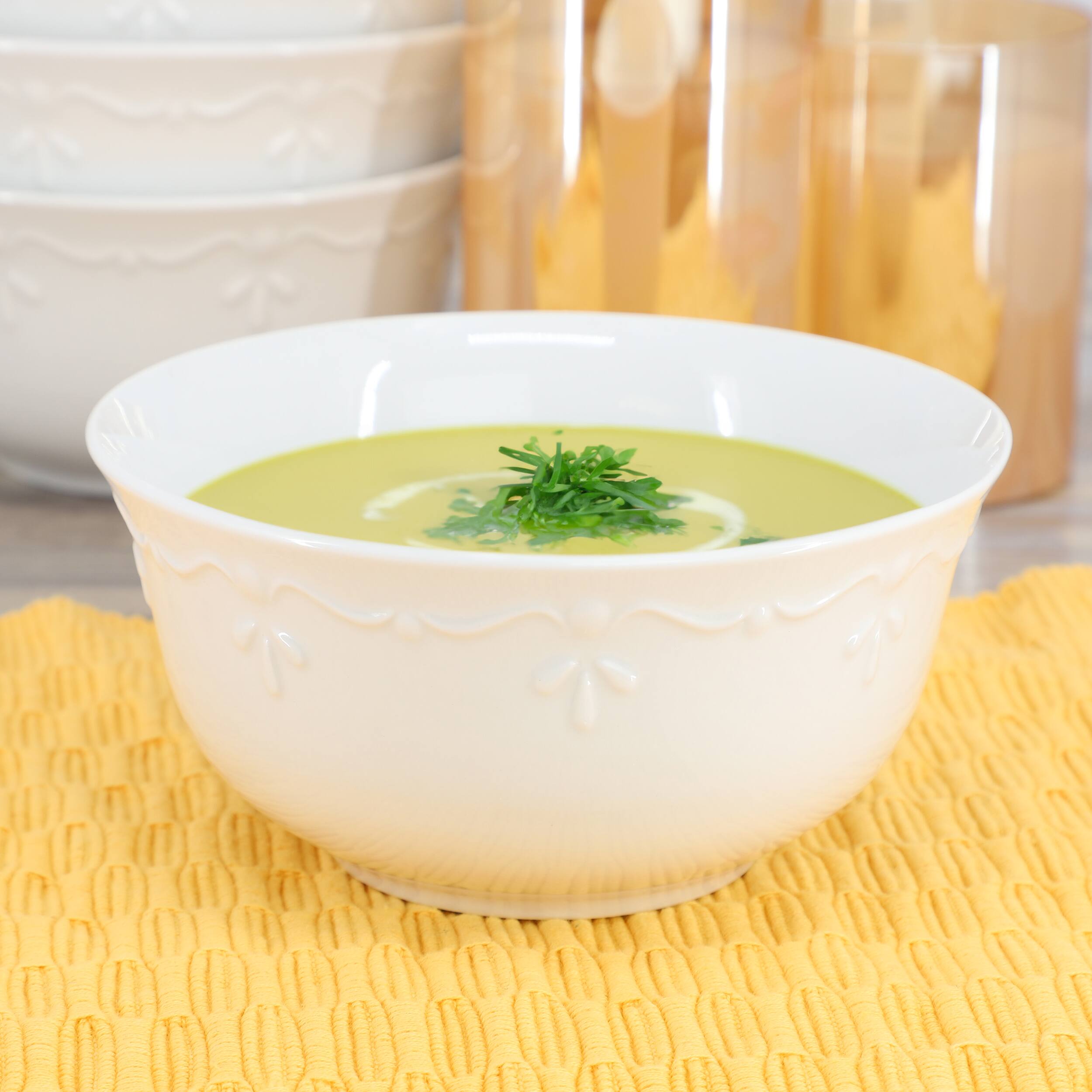 Alt View 4. Elama - Elama Henryi 6 Piece 6.1 Inch Porcelain Bowl Set in White - White.