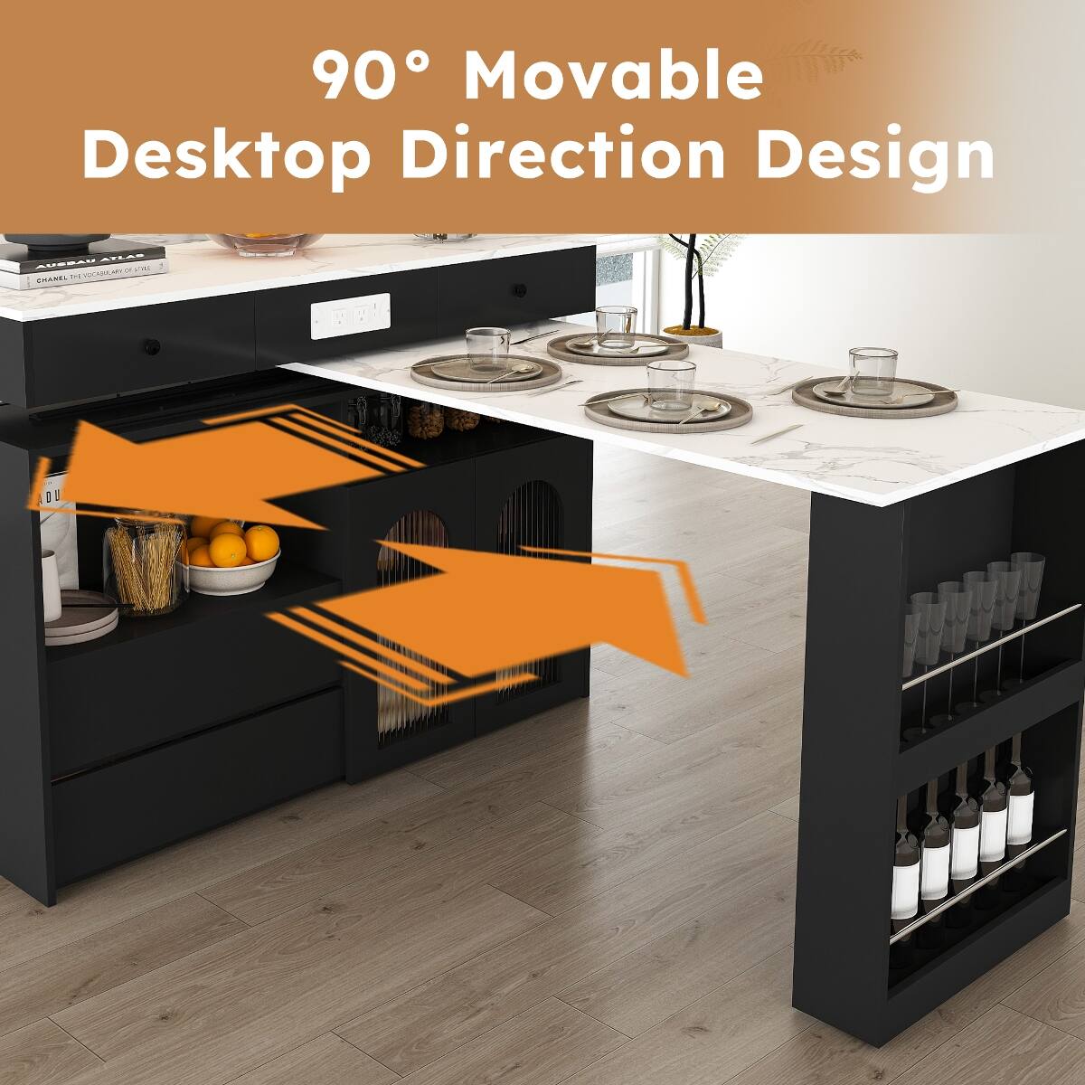90° Movable Desktop Direction Design