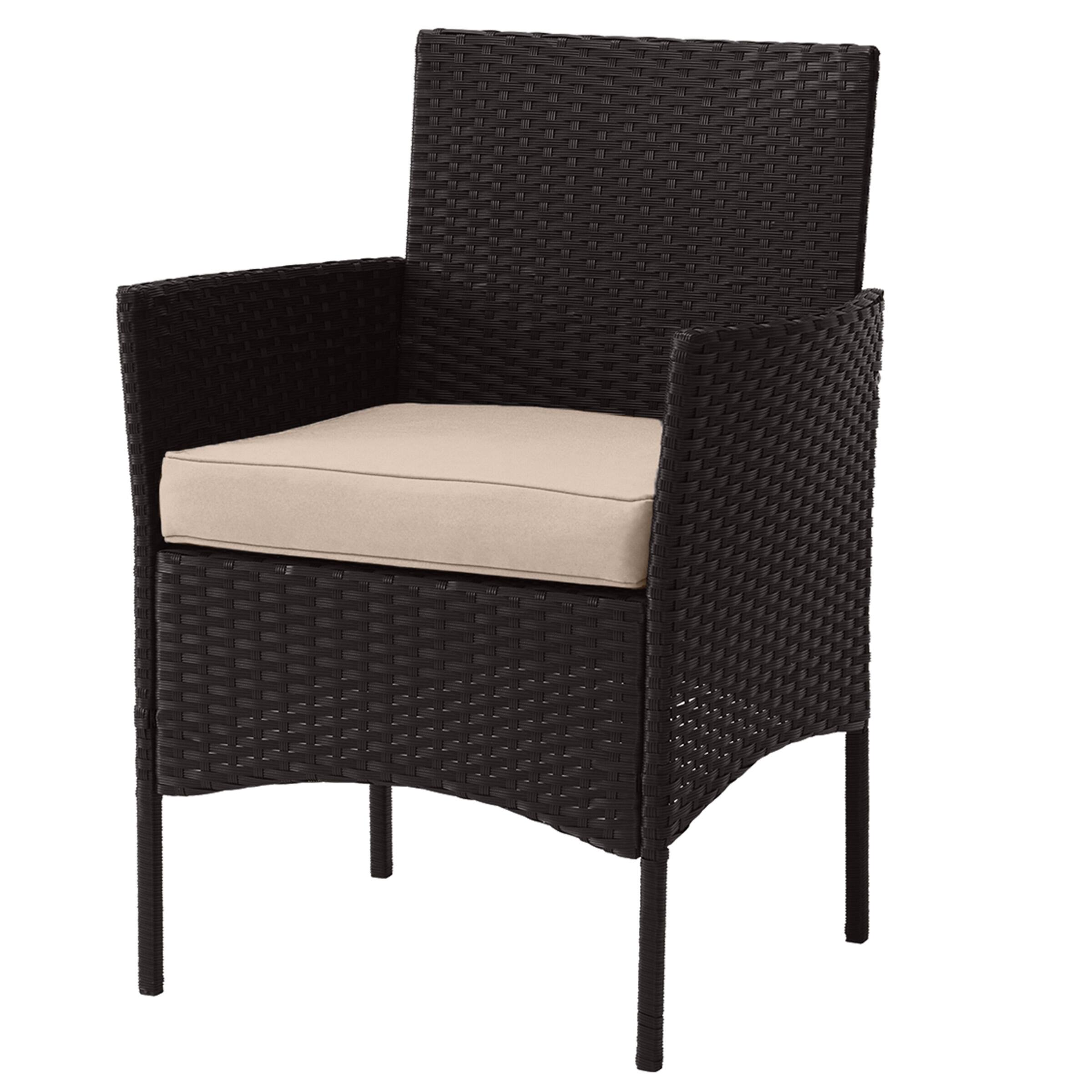 Alt View 1. Lavish Home - 4PC Rattan Patio Furniture Set - Black.